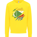Torn Comoros Flag Comorian Day Football Kids Sweatshirt Jumper Yellow