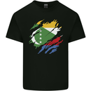 Torn Comoros Flag Comorian Day Football Kids T-Shirt Childrens Black
