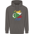 Torn Comoros Flag Comorian Day Football Mens 80% Cotton Hoodie Charcoal