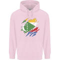 Torn Comoros Flag Comorian Day Football Mens 80% Cotton Hoodie Light Pink