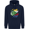 Torn Comoros Flag Comorian Day Football Mens 80% Cotton Hoodie Navy Blue