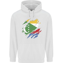 Torn Comoros Flag Comorian Day Football Mens 80% Cotton Hoodie White