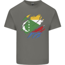 Torn Comoros Flag Comorian Day Football Mens Cotton T-Shirt Tee Top Charcoal