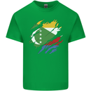 Torn Comoros Flag Comorian Day Football Mens Cotton T-Shirt Tee Top Irish Green