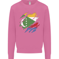 Torn Comoros Flag Comorian Day Football Mens Sweatshirt Jumper Azalea