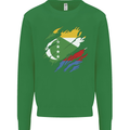 Torn Comoros Flag Comorian Day Football Mens Sweatshirt Jumper Irish Green