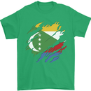 Torn Comoros Flag Comorian Day Football Mens T-Shirt 100% Cotton Irish Green