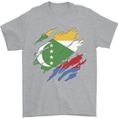 Torn Comoros Flag Comorian Day Football Mens T-Shirt 100% Cotton Sports Grey