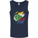 Torn Comoros Flag Comorian Day Football Mens Vest Tank Top Navy Blue