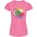 Torn Comoros Flag Comorian Day Football Womens Petite Cut T-Shirt