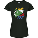 Torn Comoros Flag Comorian Day Football Womens Petite Cut T-Shirt