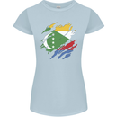 Torn Comoros Flag Comorian Day Football Womens Petite Cut T-Shirt