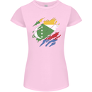 Torn Comoros Flag Comorian Day Football Womens Petite Cut T-Shirt