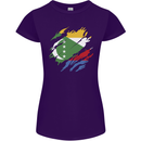 Torn Comoros Flag Comorian Day Football Womens Petite Cut T-Shirt