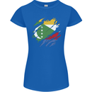 Torn Comoros Flag Comorian Day Football Womens Petite Cut T-Shirt