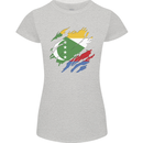 Torn Comoros Flag Comorian Day Football Womens Petite Cut T-Shirt