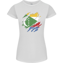 Torn Comoros Flag Comorian Day Football Womens Petite Cut T-Shirt