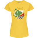 Torn Comoros Flag Comorian Day Football Womens Petite Cut T-Shirt