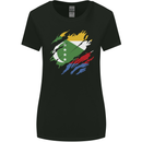 Torn Comoros Flag Comorian Day Football Womens Wider Cut T-Shirt Black