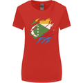 Torn Comoros Flag Comorian Day Football Womens Wider Cut T-Shirt Red
