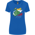 Torn Comoros Flag Comorian Day Football Womens Wider Cut T-Shirt Royal Blue