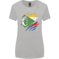 Torn Comoros Flag Comorian Day Football Womens Wider Cut T-Shirt Sports Grey