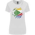 Torn Comoros Flag Comorian Day Football Womens Wider Cut T-Shirt White