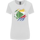 Torn Comoros Flag Comorian Day Football Womens Wider Cut T-Shirt White