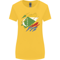 Torn Comoros Flag Comorian Day Football Womens Wider Cut T-Shirt Yellow