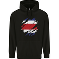 Torn Costa Rica Flag Rican Day Football Childrens Kids Hoodie Black