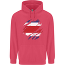 Torn Costa Rica Flag Rican Day Football Childrens Kids Hoodie Heliconia