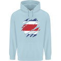 Torn Costa Rica Flag Rican Day Football Childrens Kids Hoodie Light Blue