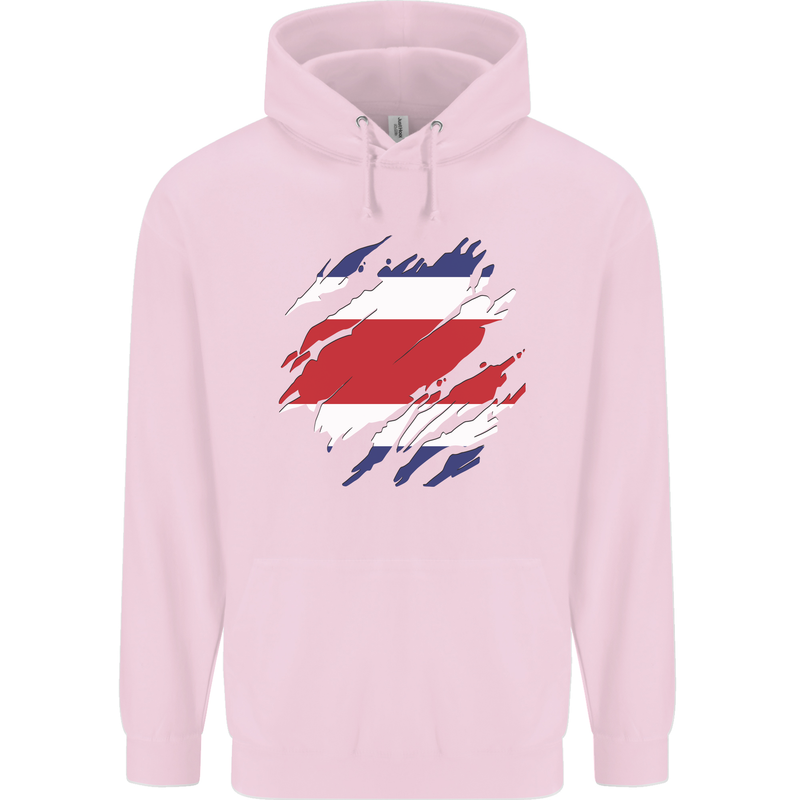 Torn Costa Rica Flag Rican Day Football Childrens Kids Hoodie Light Pink