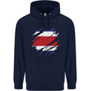 Torn Costa Rica Flag Rican Day Football Childrens Kids Hoodie Navy Blue