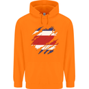 Torn Costa Rica Flag Rican Day Football Childrens Kids Hoodie Orange