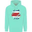 Torn Costa Rica Flag Rican Day Football Childrens Kids Hoodie Peppermint