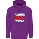 Torn Costa Rica Flag Rican Day Football Childrens Kids Hoodie Purple