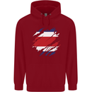 Torn Costa Rica Flag Rican Day Football Childrens Kids Hoodie Red