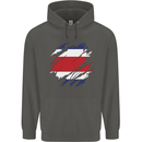 Torn Costa Rica Flag Rican Day Football Childrens Kids Hoodie Storm Grey