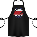 Torn Costa Rica Flag Rican Day Football Cotton Apron 100% Organic Black