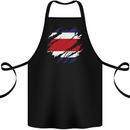 Torn Costa Rica Flag Rican Day Football Cotton Apron 100% Organic Black