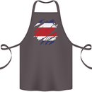 Torn Costa Rica Flag Rican Day Football Cotton Apron 100% Organic Dark Grey