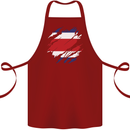 Torn Costa Rica Flag Rican Day Football Cotton Apron 100% Organic Maroon