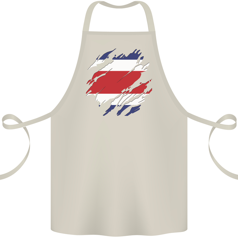 Torn Costa Rica Flag Rican Day Football Cotton Apron 100% Organic Natural