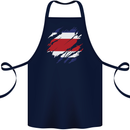 Torn Costa Rica Flag Rican Day Football Cotton Apron 100% Organic Navy Blue
