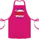 Torn Costa Rica Flag Rican Day Football Cotton Apron 100% Organic Pink