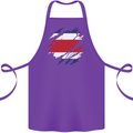 Torn Costa Rica Flag Rican Day Football Cotton Apron 100% Organic Purple
