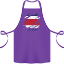 Torn Costa Rica Flag Rican Day Football Cotton Apron 100% Organic Purple