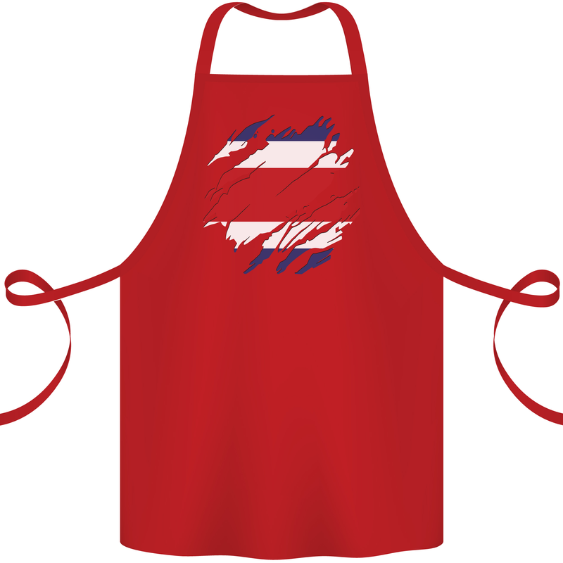 Torn Costa Rica Flag Rican Day Football Cotton Apron 100% Organic Red