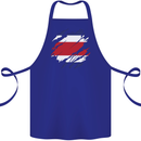 Torn Costa Rica Flag Rican Day Football Cotton Apron 100% Organic Royal Blue
